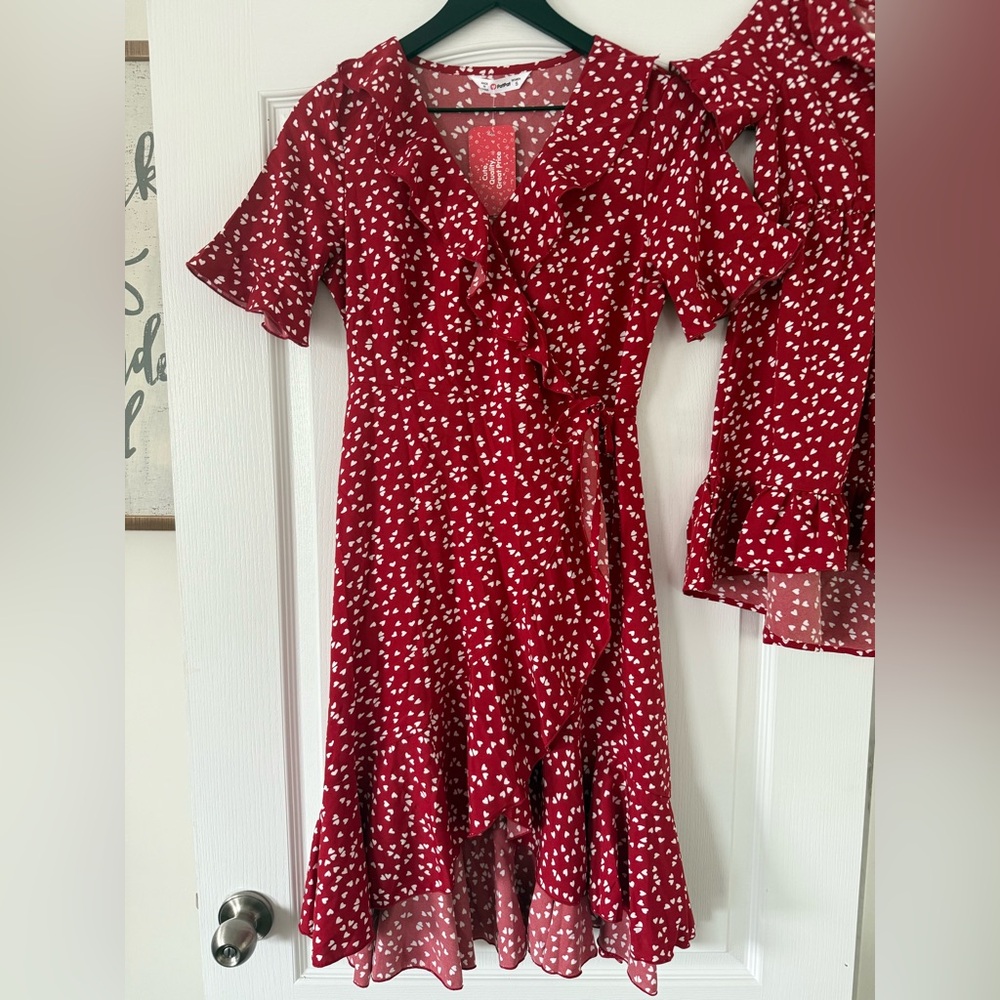 NWT - Pat Pat - Mommy and Me Red Dress with White Hearts - Size Small - Picture 2 of 16